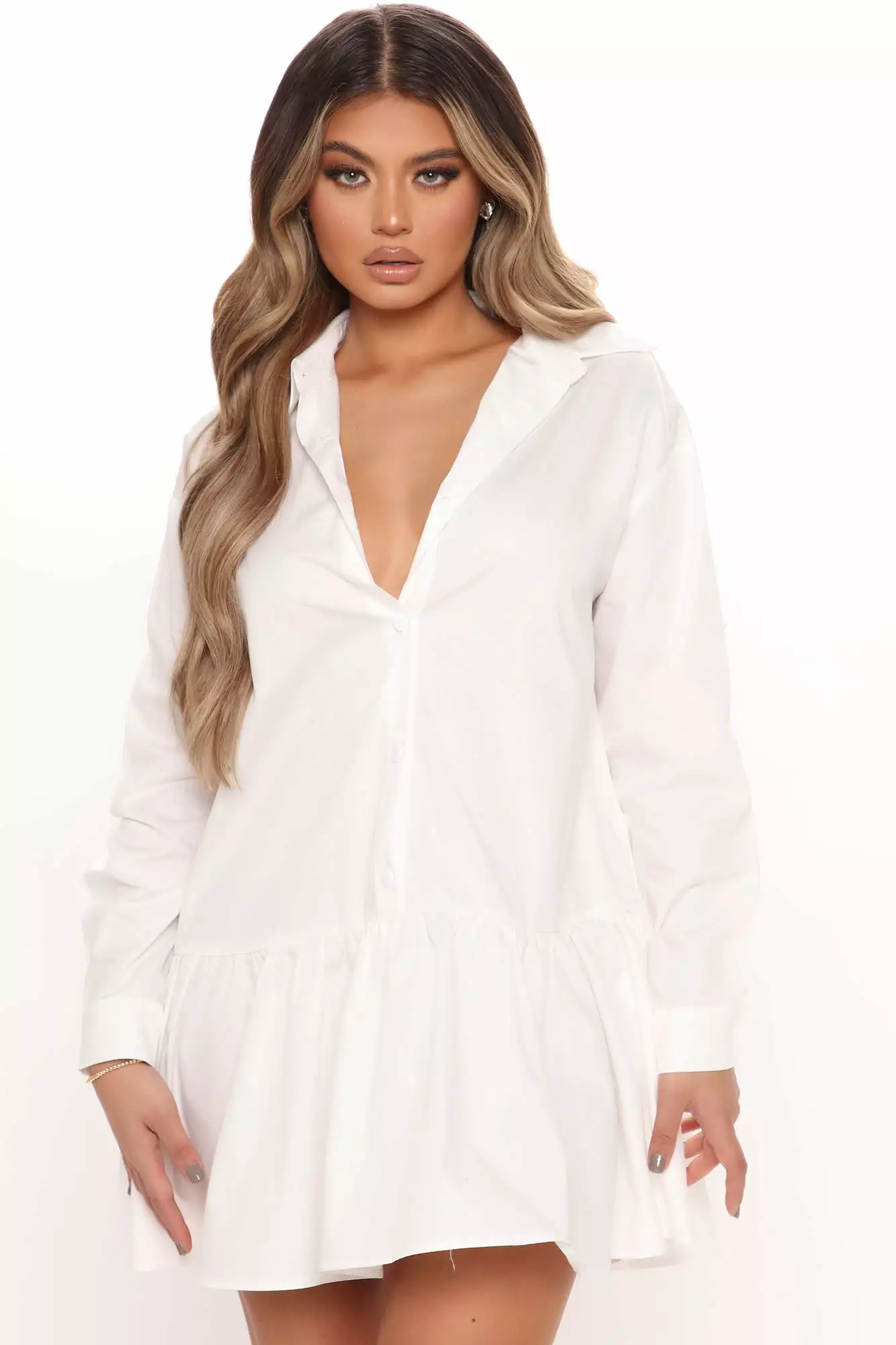 Fashion Nova Reagan Shirt Dress - Off White 4 Fashion Nova Reagan Shirt Dress - Off White - Image 2