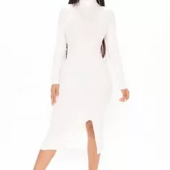 Fashion Nova Happy Hour Feels Midi Dress - White