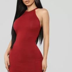 Fashion Nova Perfect Summer Dress - Burgundy