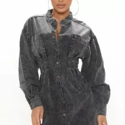 Fashion Nova Overcast Denim Mini Dress - Black 13 Fashion Nova Overcast Denim Mini Dress - Black -Fashion Nova Dresses Shop 09 20 21Studio3 ME KP 09 48 01 2 HF21G113 Black 0839 KS