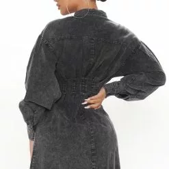 Fashion Nova Overcast Denim Mini Dress - Black 15 Fashion Nova Overcast Denim Mini Dress - Black -Fashion Nova Dresses Shop 09 20 21Studio3 ME KP 09 48 18 2 HF21G113 Black 0843 KS