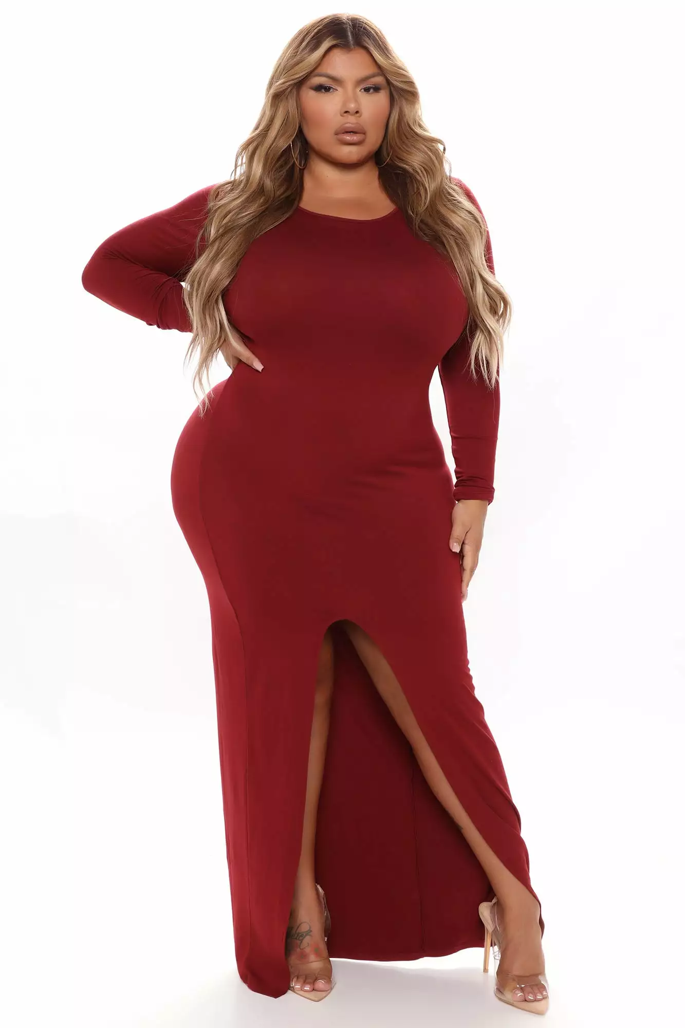 Fashion Nova Good Intentions Maxi Dress - Burgundy - Image 5