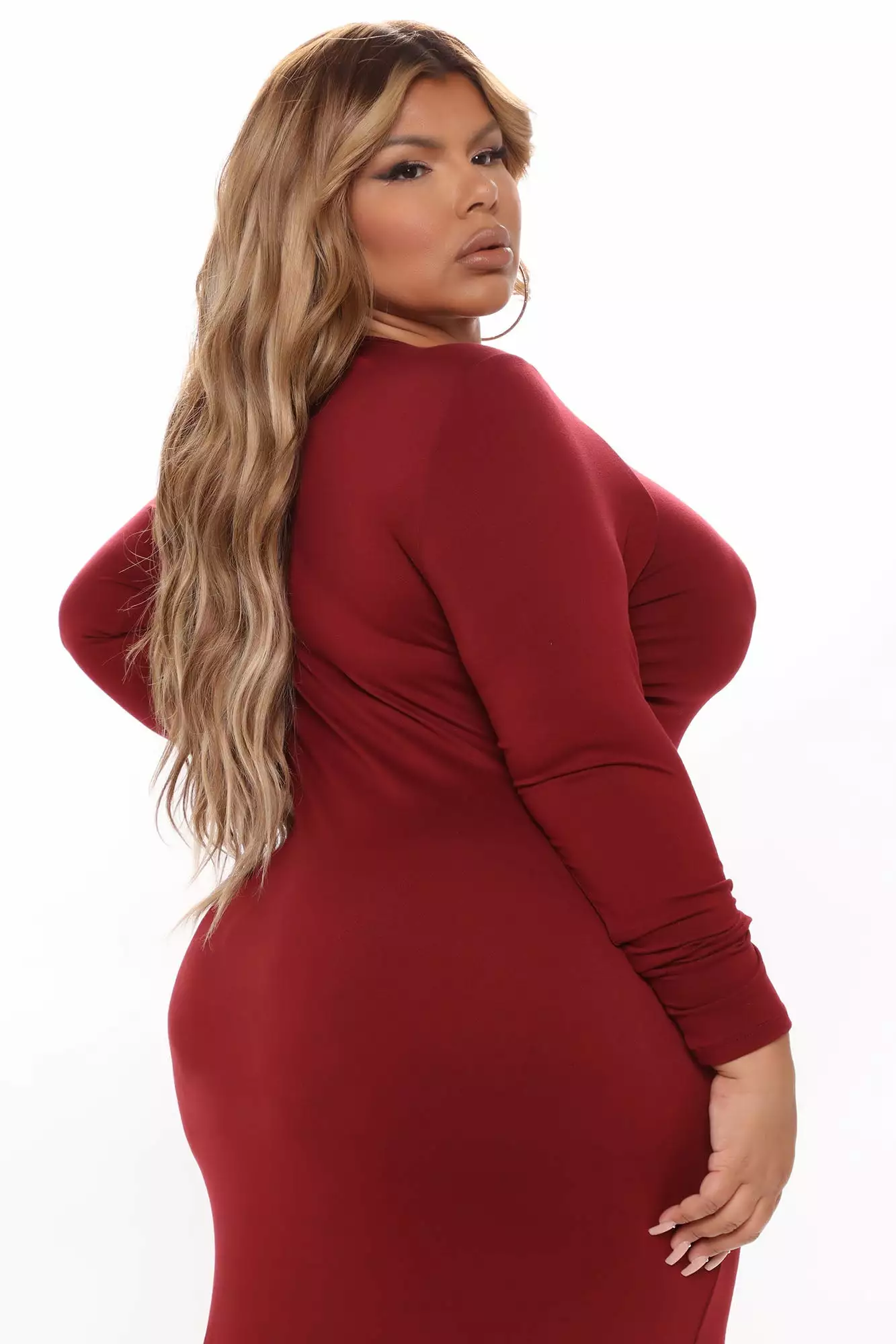 Fashion Nova Good Intentions Maxi Dress - Burgundy - Image 8