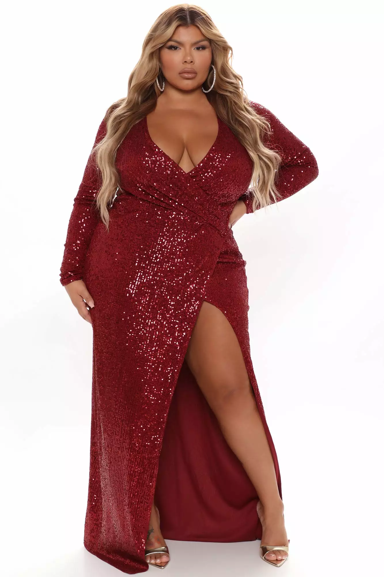 Fashion Nova Shine Away Sequin Maxi Dress - Burgundy 10 Fashion Nova Shine Away Sequin Maxi Dress - Burgundy - Image 8