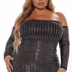 Fashion Nova Working On It Off Shoulder Midi Dress - Black -Fashion Nova Dresses Shop 09 20 21Studio4 JP RL 15 18 45 54 FNT306 Black 3591 PLUS PB