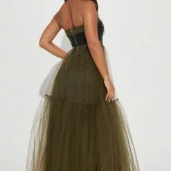 Fashion Nova Rocker Chic Tulle Maxi Dress - Olive/combo -Fashion Nova Dresses Shop 09 20 22Studio1 RT RL 11 29 04 21 CD50465 Olivecombo P 0469 JB