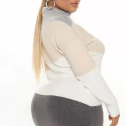 Fashion Nova Blocked Ur Number Sweater Mini Dress - Grey/combo -Fashion Nova Dresses Shop 09 21 21Studio3 CE KG 09 39 58 25 RDAD2671FN Greycombo 1876 PLUS KL