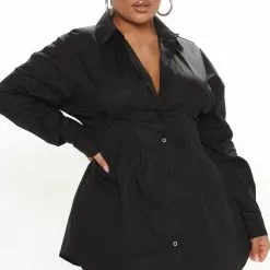 Fashion Nova Estella Shirt Dress - Black 14 Fashion Nova Estella Shirt Dress - Black -Fashion Nova Dresses Shop 09 21 21Studio3 CE KG 13 27 23 55 HF21F653 Black 2288 PLUS KS