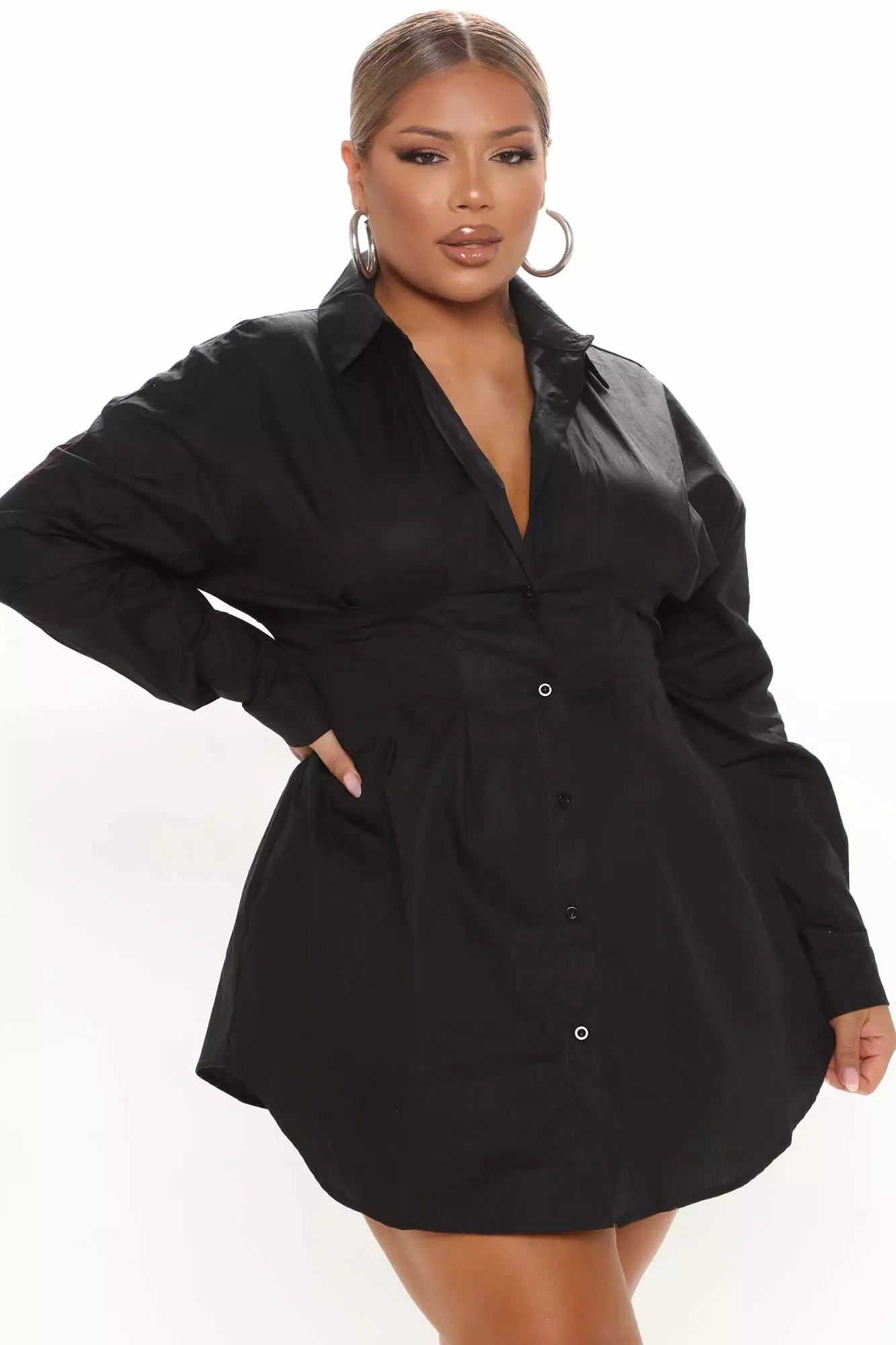 Fashion Nova Estella Shirt Dress - Black 7 Fashion Nova Estella Shirt Dress - Black - Image 5