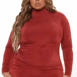 Fashion Nova Lina Slinky Maxi Dress - Rust -Fashion Nova Dresses Shop 09 21 21Studio4 RT TB 10 02 07 3 FS22A066 Rust 3861 PLUS DC