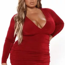Fashion Nova Fine Wine Ruched Midi Dress - Wine 15 Fashion Nova Fine Wine Ruched Midi Dress - Wine -Fashion Nova Dresses Shop 09 21 21Studio4 RT TB 11 02 54 15 FS21A065 Wine 9714 PLUS DC