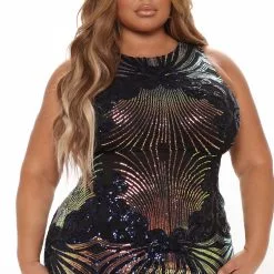 Fashion Nova Always Shine Bright Sequin Maxi Dress - Black -Fashion Nova Dresses Shop 09 21 21Studio4 RT TB 11 19 42 19 BCDQ50326 Black 4063 PLUS DC