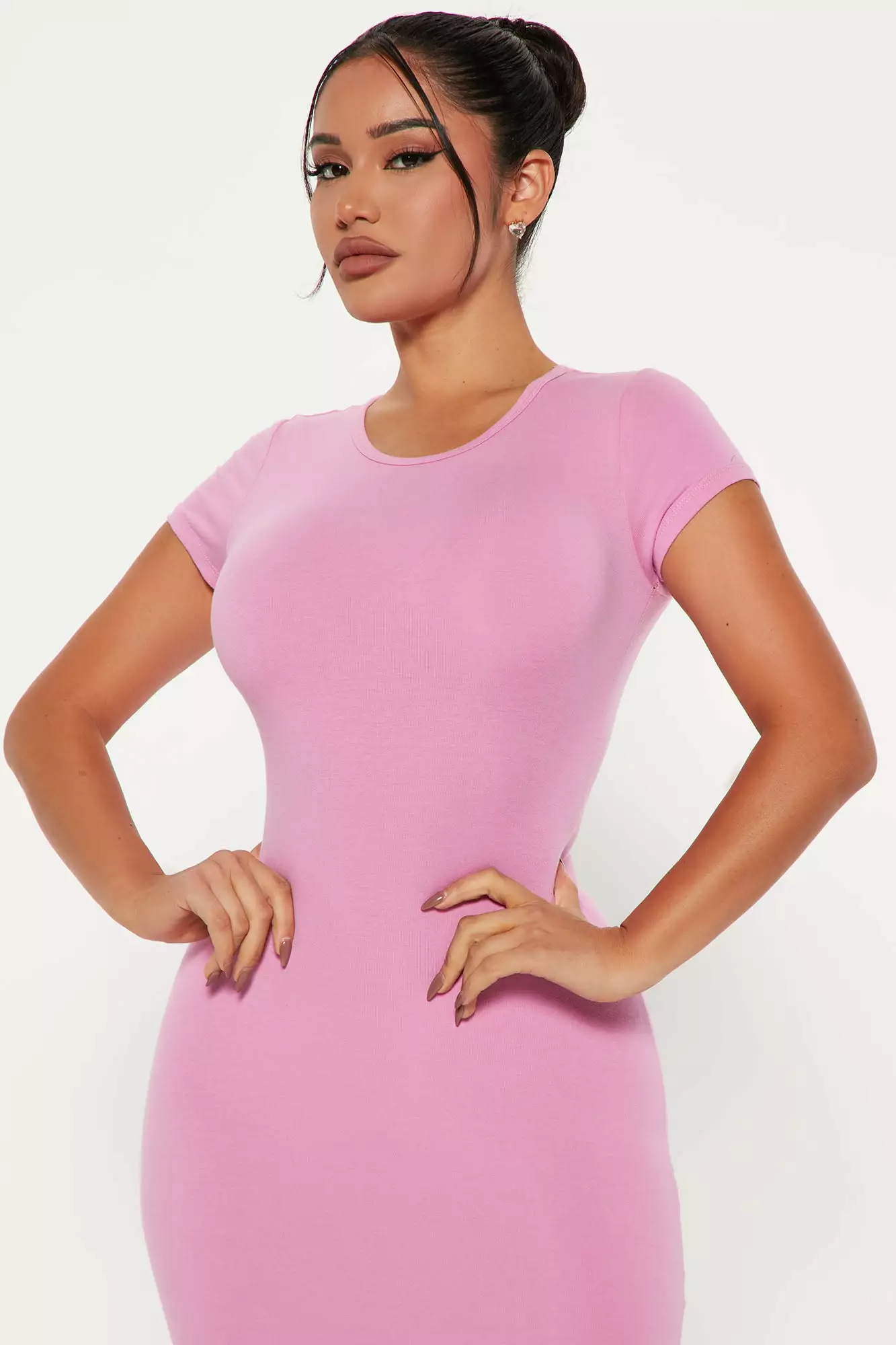 Fashion Nova Bobby Rib Midi Dress - Magenta 4 Fashion Nova Bobby Rib Midi Dress - Magenta - Image 2