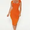 Fashion Nova Brealle Rib Midi Dress - Orange -Fashion Nova Dresses Shop 09 21 22Studio4 ME DJ 13 50 21 48 RD46082 Orange 0185 SG
