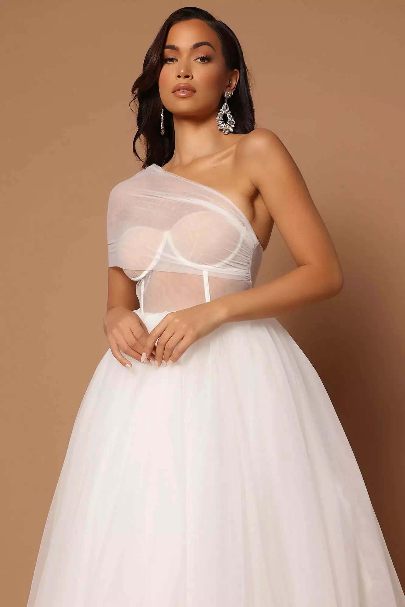 Fashion Nova Aliya Tulle Maxi Dress - White - Image 2