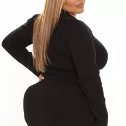 Fashion Nova Anaisa Sweater Mini Dress - Black -Fashion Nova Dresses Shop 09 22 21Studio1 DM ON 13 58 11 55 DGI3941 Black 0657 PLUS DC