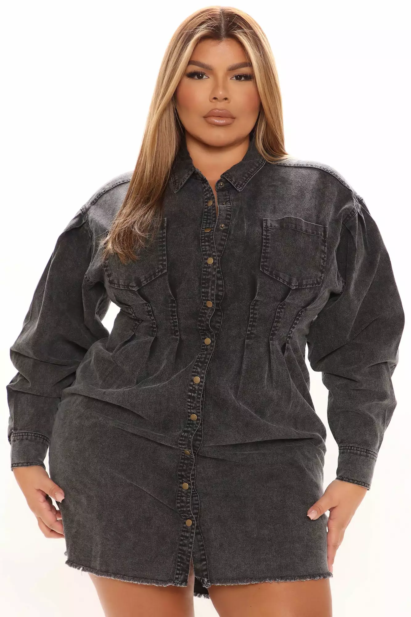 Fashion Nova Overcast Denim Mini Dress - Black 8 Fashion Nova Overcast Denim Mini Dress - Black - Image 6