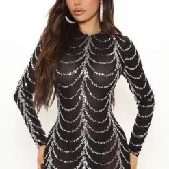 Fashion Nova Party Moves Sequin Maxi Dress - Black -Fashion Nova Dresses Shop 09 22 21Studio2 JP DJ 11 39 25 43 VD7605M Black 0624 PB