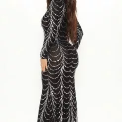 Fashion Nova Party Moves Sequin Maxi Dress - Black -Fashion Nova Dresses Shop 09 22 21Studio2 JP DJ 11 39 34 43 VD7605M Black 0628 PB