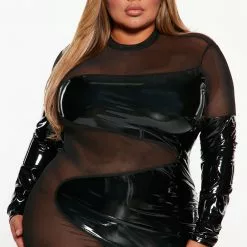 Fashion Nova Make Me Famous Latex Maxi Dress - Black -Fashion Nova Dresses Shop 09 22 22Studio3 KJ KP 14 09 04 34 YD1185N Black 3316 PLUS PB