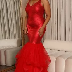 Fashion Nova Mermaid Fresh Out Of Fashion Week Dress - Red -Fashion Nova Dresses Shop 09 22 22Studio5 RM CM 10 19 47 1 SA0925 Red 7620 PLUS JB