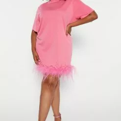 Fashion Nova Piper Feather Mini Dress - Hot Pink -Fashion Nova Dresses Shop 09 22 22Studio5 RM CM 14 43 47 32 D8322CPD HotPink 1631 PLUS WG