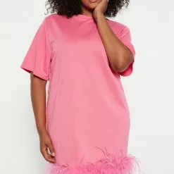 Fashion Nova Piper Feather Mini Dress - Hot Pink -Fashion Nova Dresses Shop 09 22 22Studio5 RM CM 14 43 51 32 D8322CPD HotPink 1634 PLUS WG