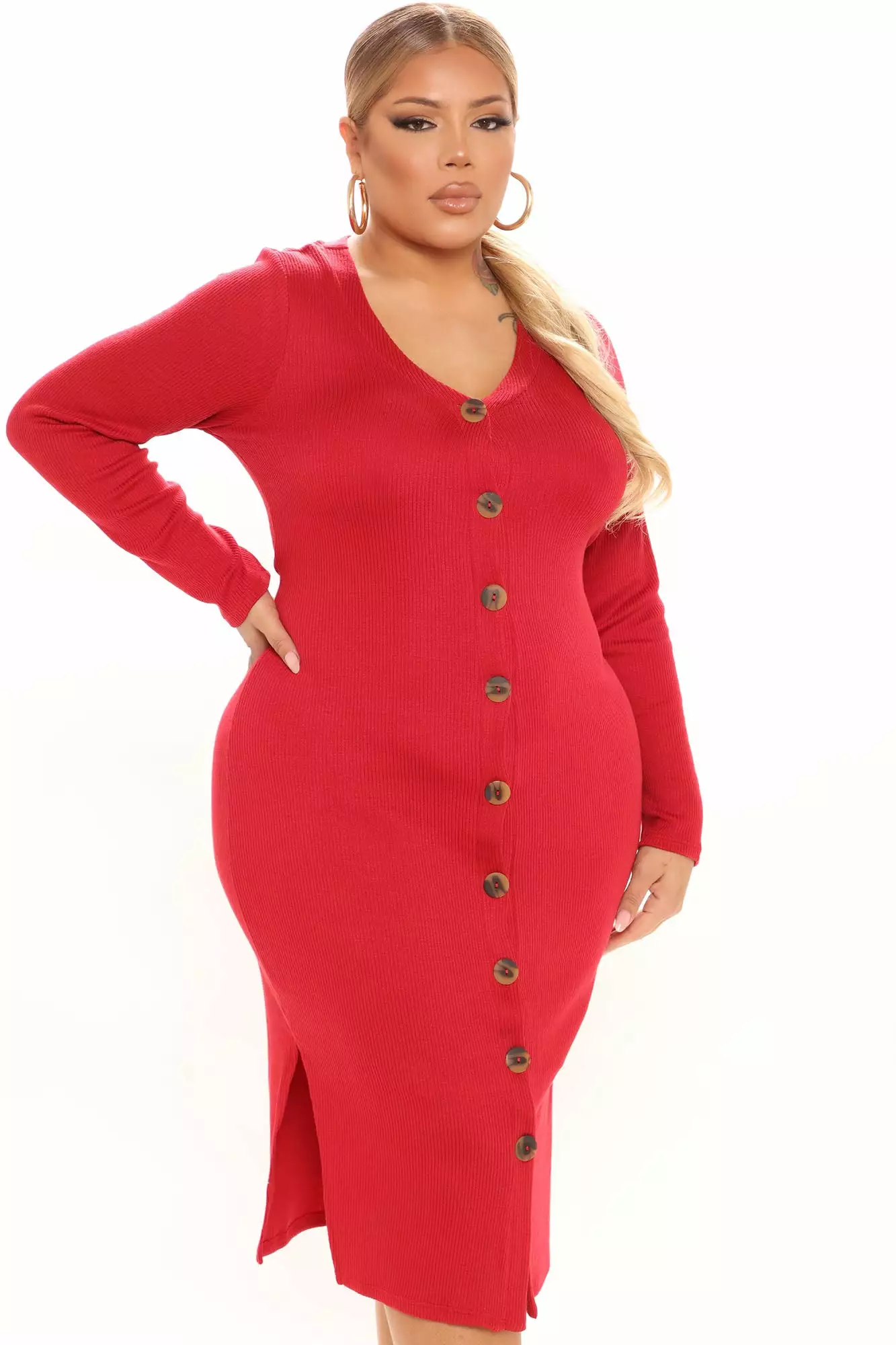 Fashion Nova Show Some Sass Sweater Dress - Red 10 Fashion Nova Show Some Sass Sweater Dress - Red - Image 8