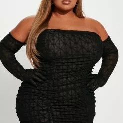 Fashion Nova Andrea Gloved Midi Dress Set - Black -Fashion Nova Dresses Shop 09 23 22Studio1 KJ DJ 10 34 24 1 CYN22 Black 2384 PLUS EH