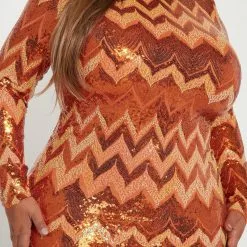Fashion Nova Sarita Sequin Mini Dress - Orange -Fashion Nova Dresses Shop 09 23 22Studio1 KJ DJ 11 37 55 10 5638D Orange 2514 PLUS ES