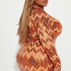 Fashion Nova Sarita Sequin Mini Dress - Orange -Fashion Nova Dresses Shop 09 23 22Studio1 KJ DJ 11 38 08 10 5638D Orange 2517 PLUS ES