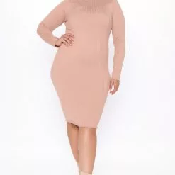 Fashion Nova Taryn Sweater Midi Dress - Mocha -Fashion Nova Dresses Shop 09 24 20 DD JH 13 54 29 41 D11051FN Mocha 0899 PLUS RA