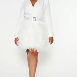 Fashion Nova Val Feather Blazer Dress - White -Fashion Nova Dresses Shop 09 26 22Studio4 MS KP 10 56 39 2 BD3059 White 1043 PLUS PB