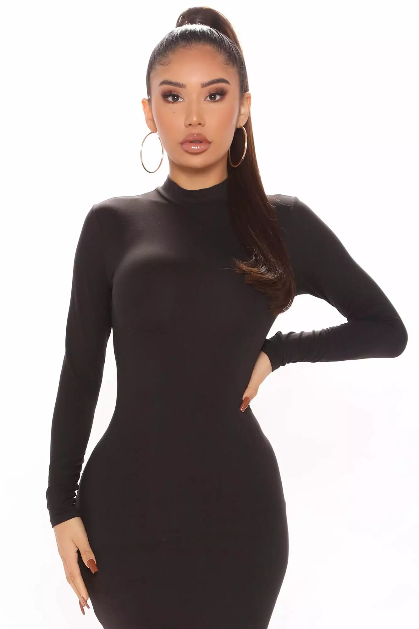Fashion Nova Feelin It Midi Dress - Black 5 Fashion Nova Feelin It Midi Dress - Black - Image 3