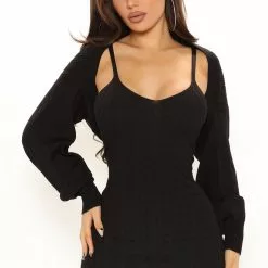 Fashion Nova Warm Wishes Dress Set - Black -Fashion Nova Dresses Shop 09 28 21Studio2 SN KP 11 20 03 37 RDAD2491FN Black 2451 EH