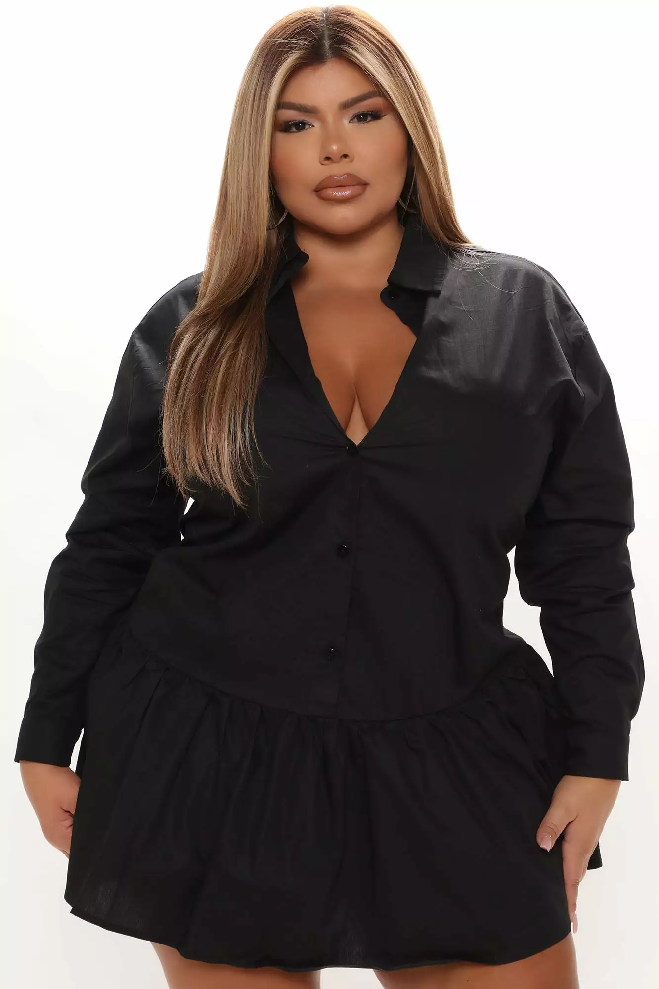 Fashion Nova Reagan Shirt Dress - Black 9 Fashion Nova Reagan Shirt Dress - Black - Image 7