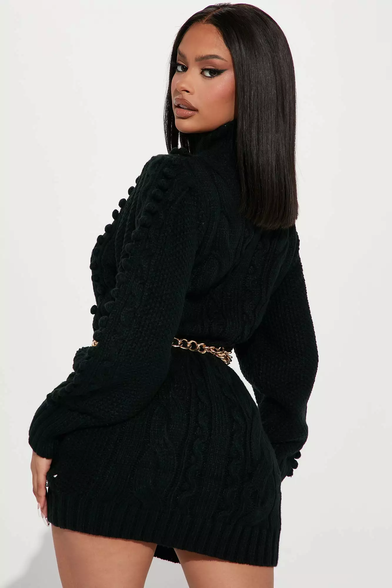 Fashion Nova Sassy Secret Sweater Mini Dress - Black 5 Fashion Nova Sassy Secret Sweater Mini Dress - Black - Image 3