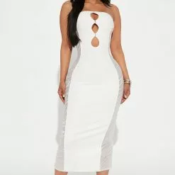 Fashion Nova Starry Nights Bandage Midi Dress - White