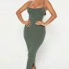 Fashion Nova Mercedes Snatched Midi Dress - Olive 2