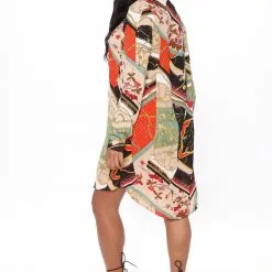 Fashion Nova The Boss Printed Shirt Dress - Taupe/combo -Fashion Nova Dresses Shop 09 29 20Studio4 AP TB 10 54 13 14 DSHR801A Taupecombo 53176 JK