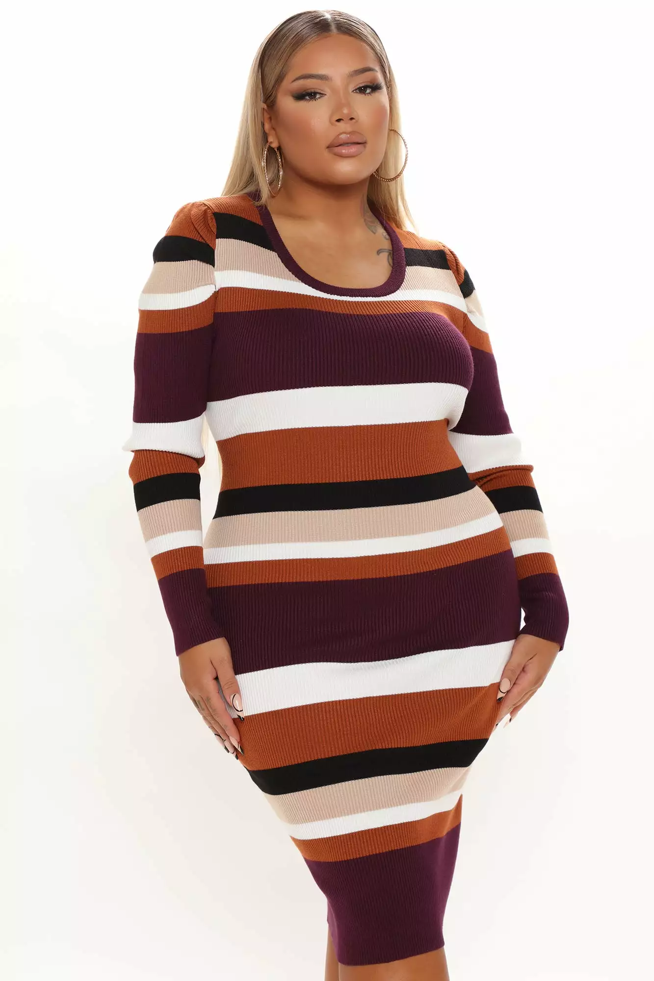 Fashion Nova Janie Sweater Midi Dress - Purple/combo 9 Fashion Nova Janie Sweater Midi Dress - Purple/combo - Image 7