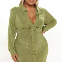 Fashion Nova Tall Nights To Remember Shirt Dress - Green 15 Fashion Nova Tall Nights To Remember Shirt Dress - Green -Fashion Nova Dresses Shop 09 29 21Studio3 ME RL 11 20 24 35 TMD2551 Green 0086 PLUS EH
