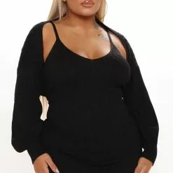 Fashion Nova Warm Wishes Dress Set - Black -Fashion Nova Dresses Shop 09 29 21Studio3 ME RL 13 55 02 60 RDAD2491FN Black 0094 PLUS EH