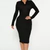 Fashion Nova Catrina Collared Midi Dress - Black -Fashion Nova Dresses Shop 09 29 22Studio4 CE KP 10 44 02 24 RD47671L Black 2559 PB