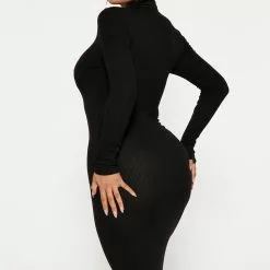 Fashion Nova Catrina Collared Midi Dress - Black -Fashion Nova Dresses Shop 09 29 22Studio4 CE KP 10 44 23 24 RD47671L Black 2567 PB