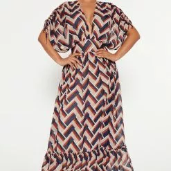 Fashion Nova Afternoon Dates Maxi Dress - Navy/combo