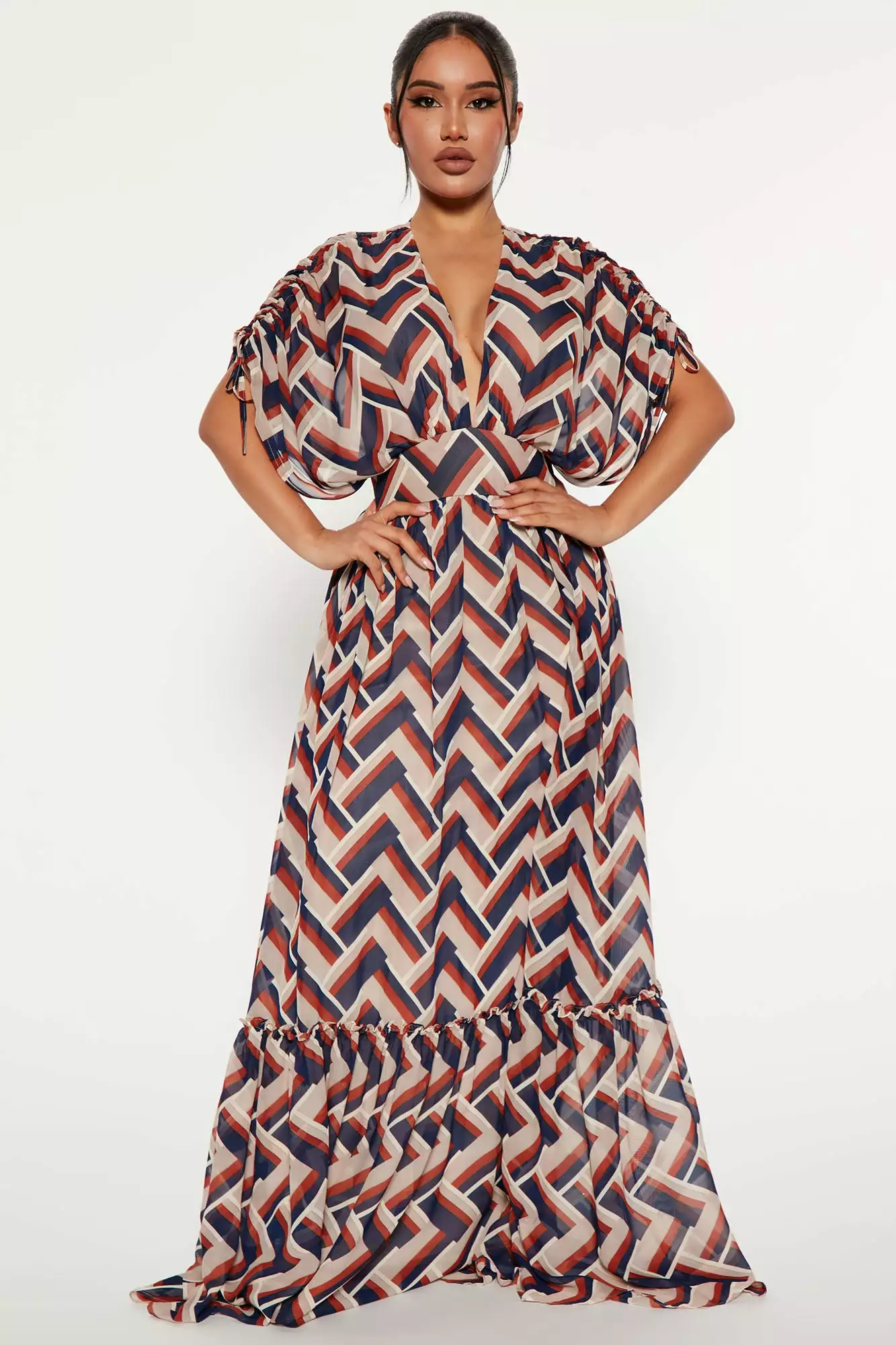 Fashion Nova Afternoon Dates Maxi Dress - Navy/combo 3 Fashion Nova Afternoon Dates Maxi Dress - Navy/combo