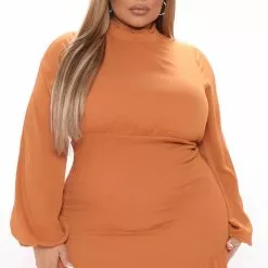 Fashion Nova Kisses Smocked Mini Dress - Rust -Fashion Nova Dresses Shop 09 30 21Studio4 DM RL 11 43 53 30 HF22A926 Rust 0013 PLUS PB