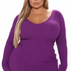 Fashion Nova Kallan Knit Dress - Purple -Fashion Nova Dresses Shop 09 30 21Studio4 DM RL 11 57 52 33 21449 Purple 0059 PLUS PB