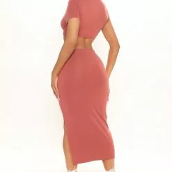 Fashion Nova Just Chilling Midi Dress - Marsala -Fashion Nova Dresses Shop 1 21 22Studio1 ME RL 15 34 50 60 JD44736A Marsala 0894 SG